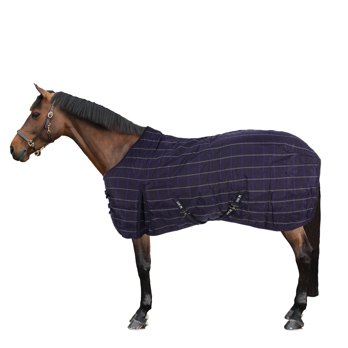 HKM Manta de cuadra de invierno 200g Algodón 1200D Azul oscuro