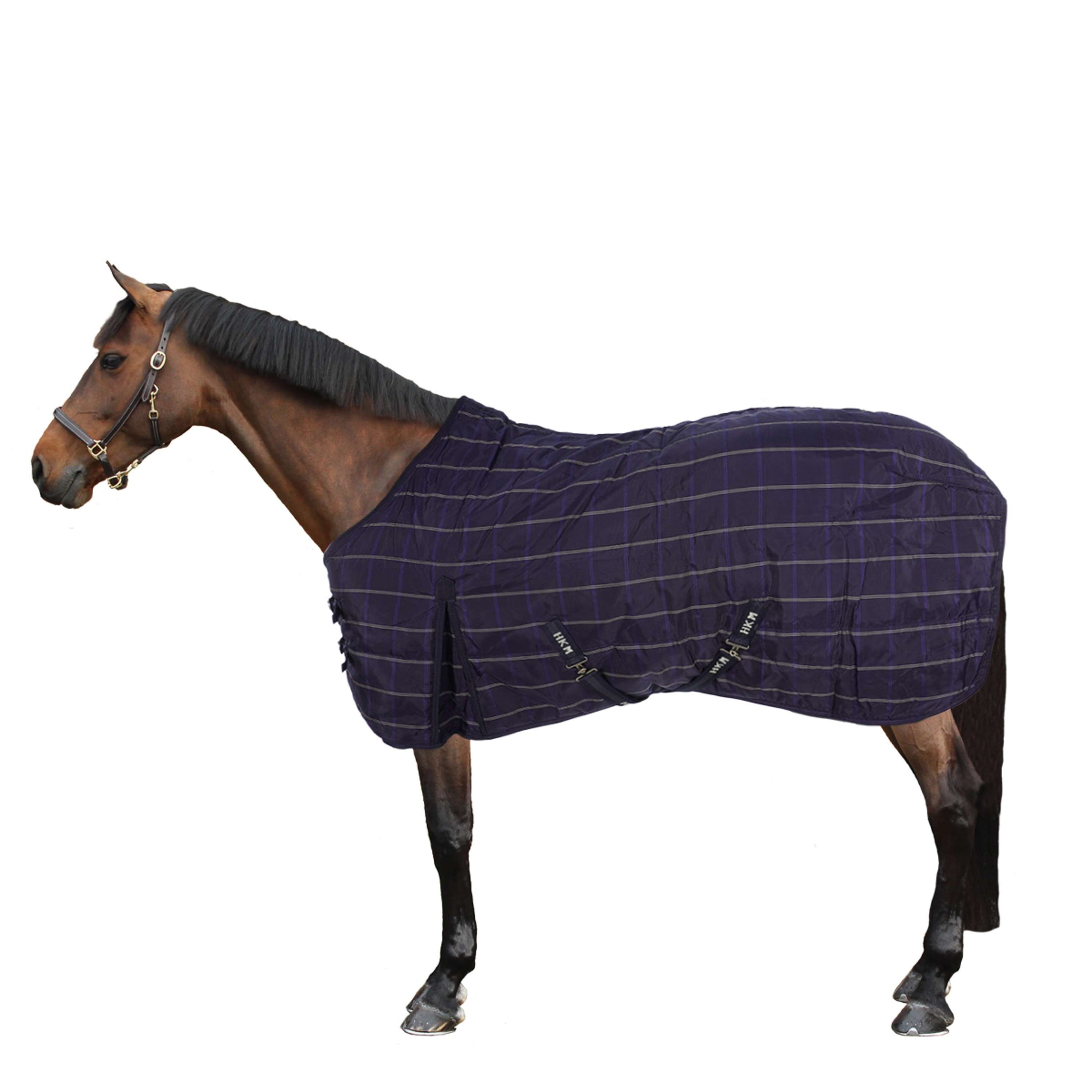 HKM Manta de cuadra de invierno 200g Algodón 1200D Azul oscuro HKM Manta de cuadra de invierno 200g Algodón 1200D Azul oscuro