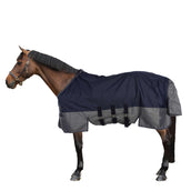 EQUITHÈME Turnout Rug Tyrex con solapa abdominal 600D 0g Marino/Gris Puntos