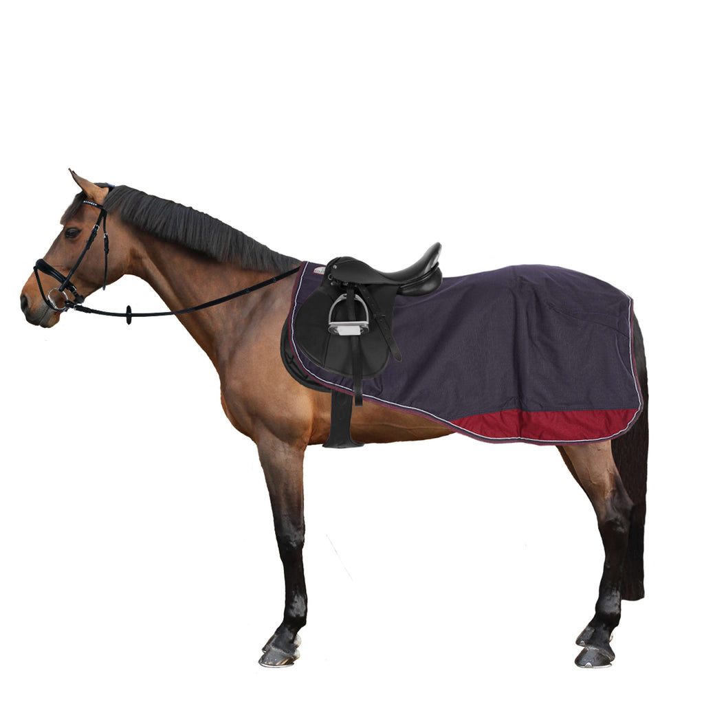 EQUITHÈME Manta de ejercicio Tyrex Forro polar 1200D Marino/Burdeos
