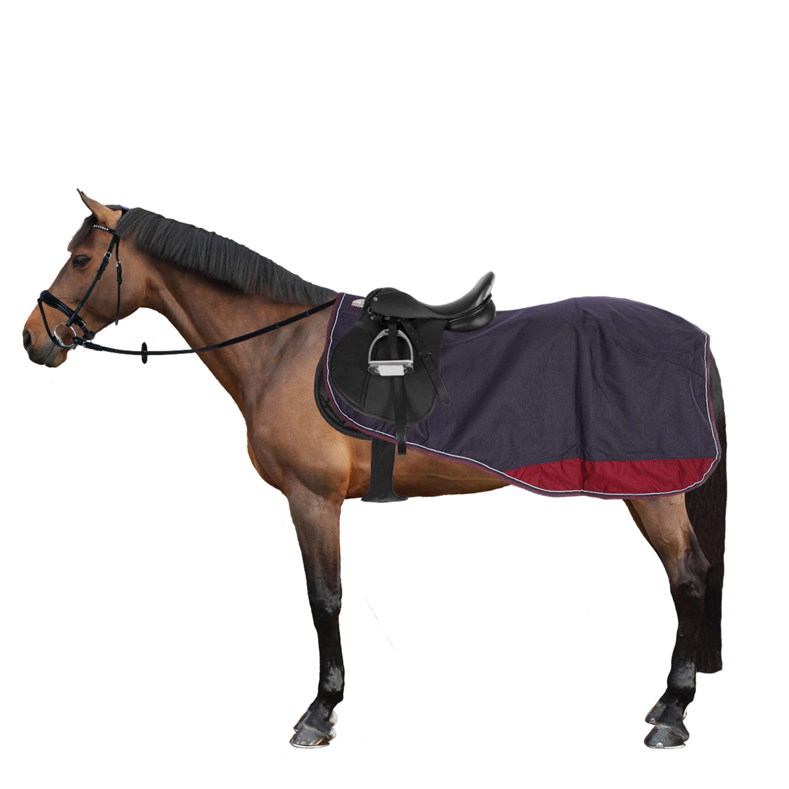 EQUITHÈME Manta de ejercicio Tyrex Forro polar 1200D Marino/Burdeos