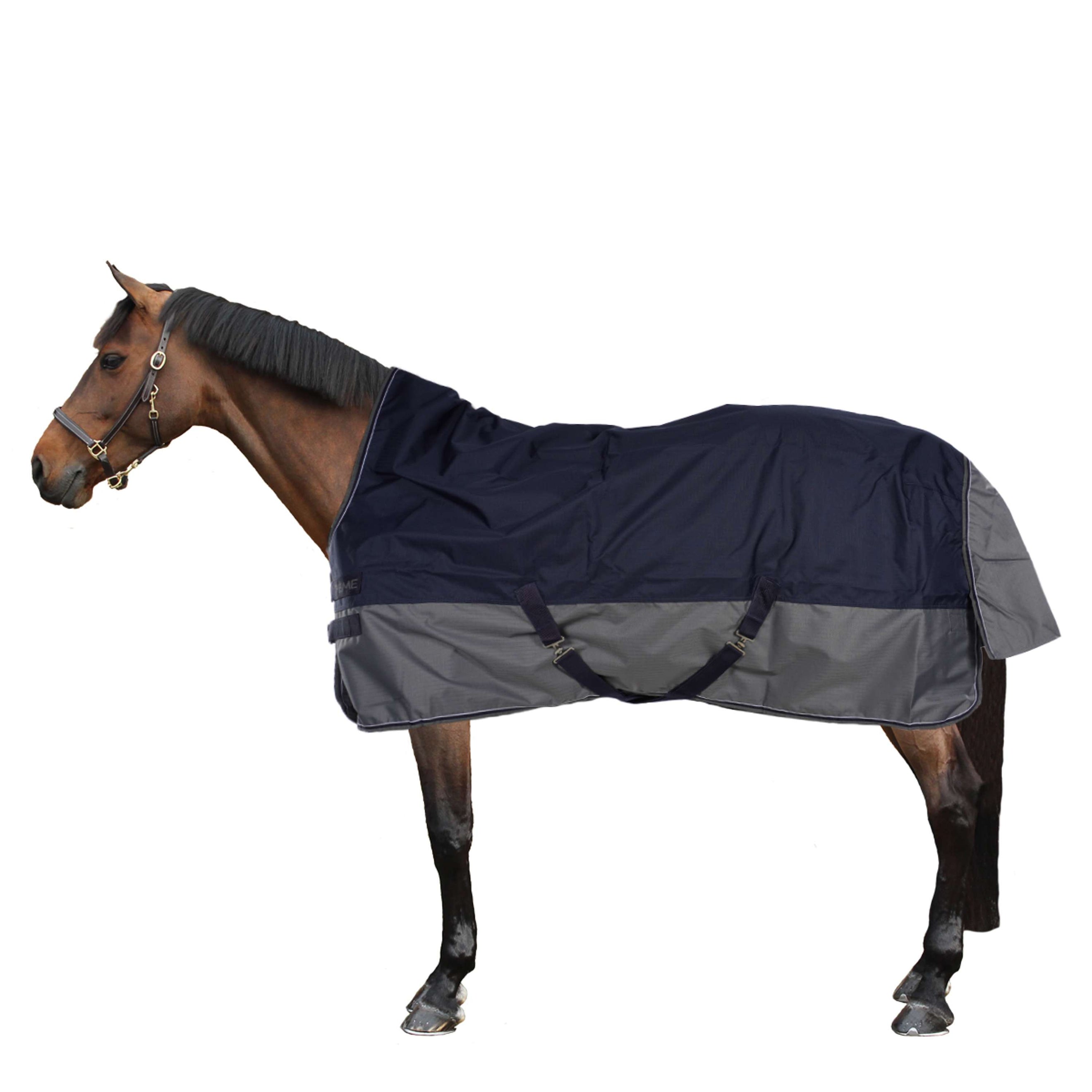 EQUITHÈME Turnout Rug Tyrex Cuello Alto 600D 300g Marino/Gris Puntos EQUITHÈME Turnout Rug Tyrex Cuello Alto 600D 300g Marino/Gris Puntos