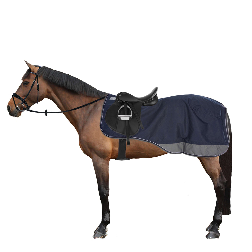 EQUITHÈME Manta de ejercicio Tyrex Polycotton 600D Negro/Azul