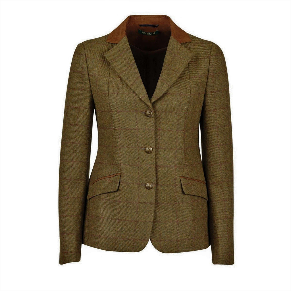 Dublin Chaqueta de Competición Albany Tweed Suede Collar Tailored Marron Verde