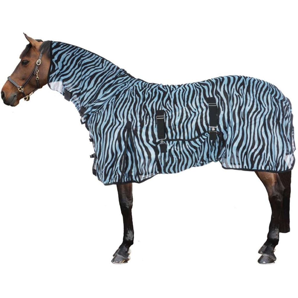 HKM Manta Antimoscas Zebra con cuello Aqua/Negro