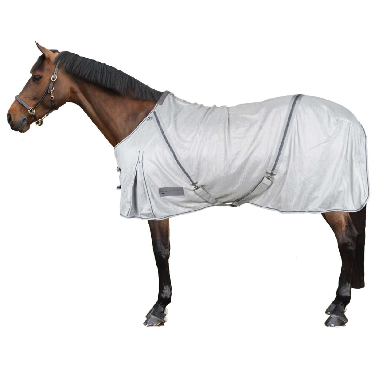 Waldhausen Manta Antimoscas Protect con Cuello Desmontable Plata<>Gris