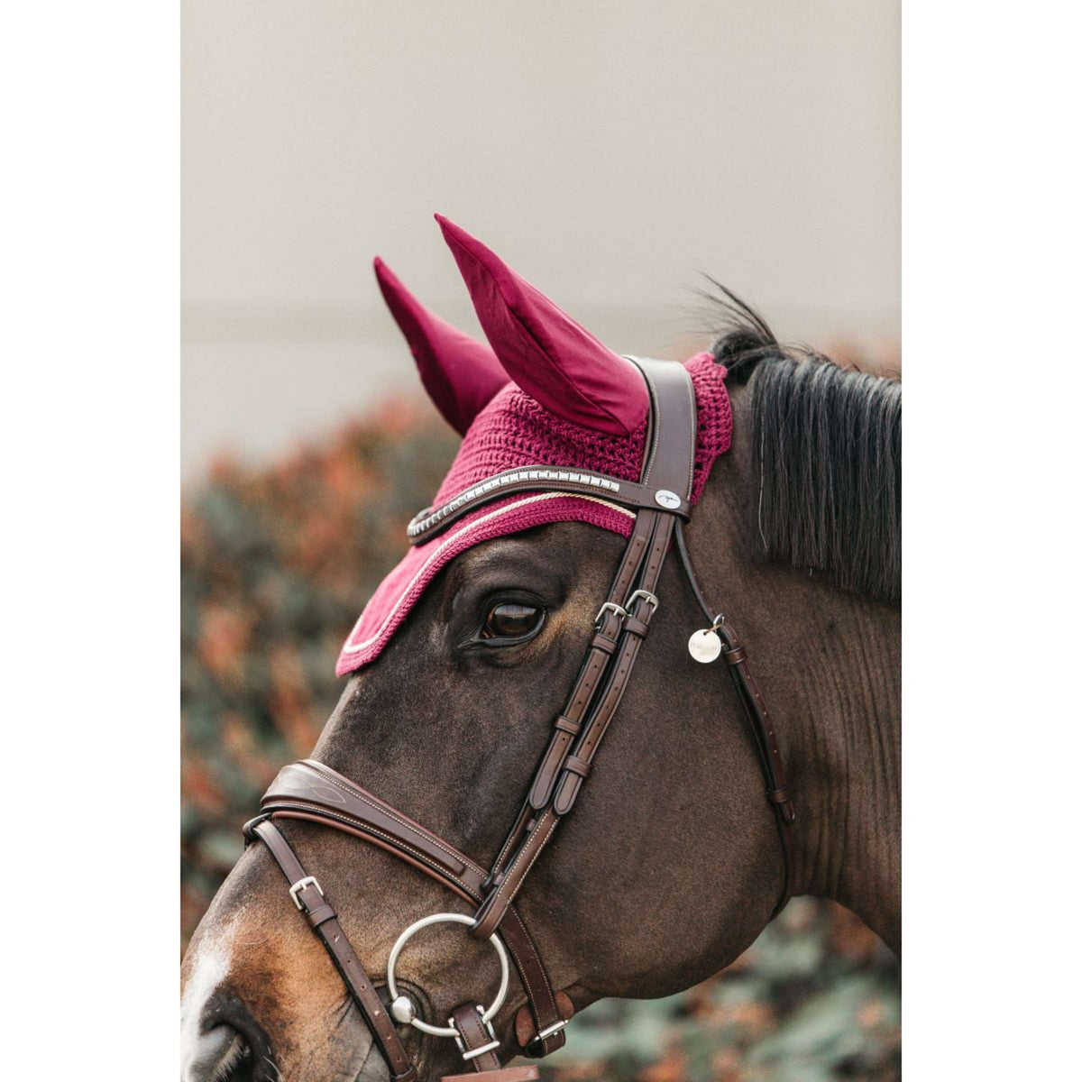 Kentucky Horsewear Bonete para Orejas Wellington Velvet Fuchsia