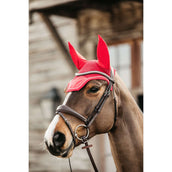 Kentucky Horsewear Bonete para Orejas Wellington Velvet Rojo