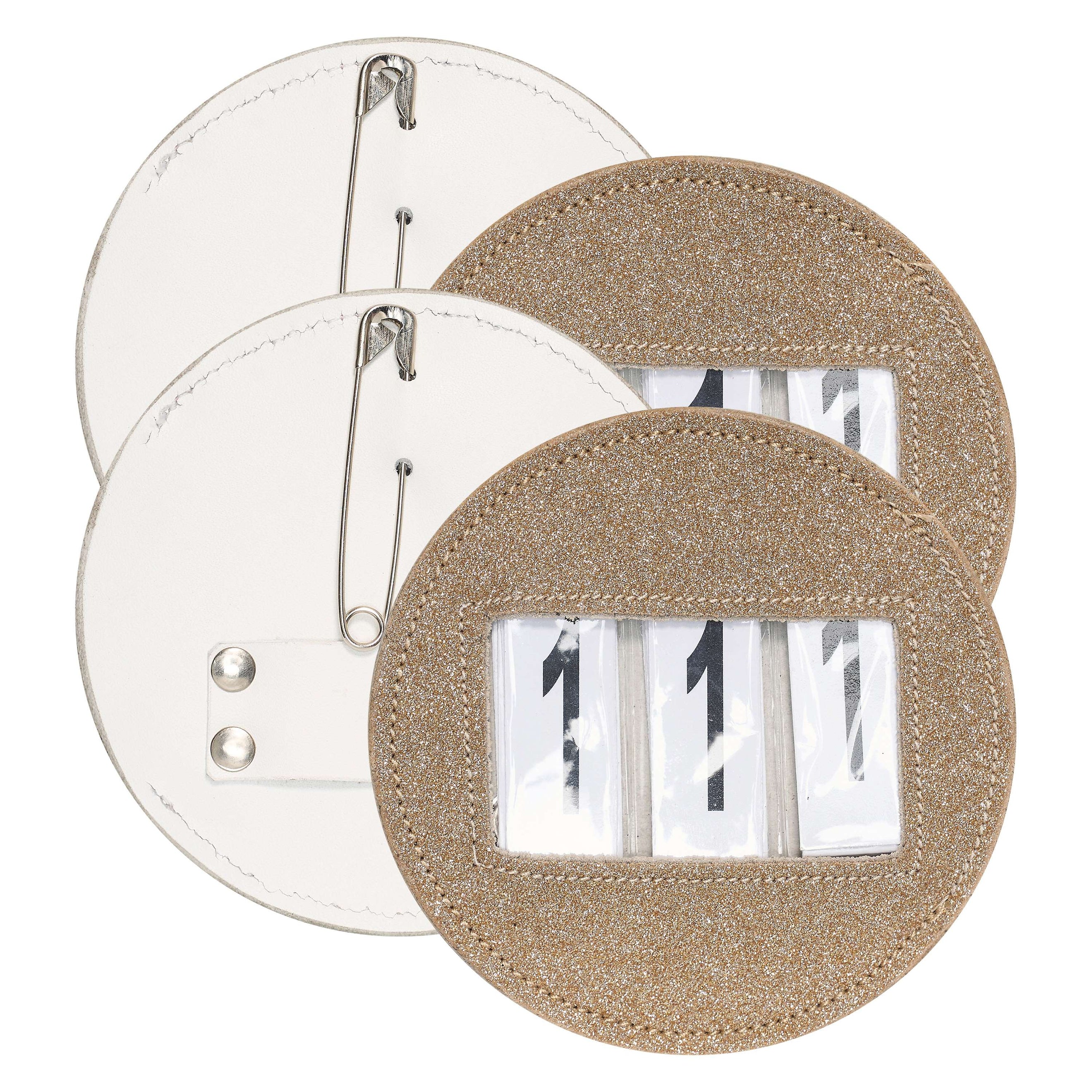 Imperial Riding Números de Competición IRHGlitter Round Oro Imperial Riding Números de Competición IRHGlitter Round Oro