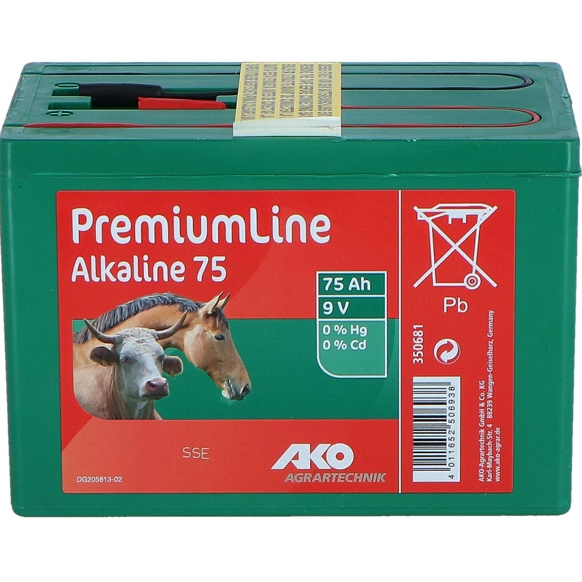 Ako Batería para Cercas Alkaline Klein 75Ah 9V