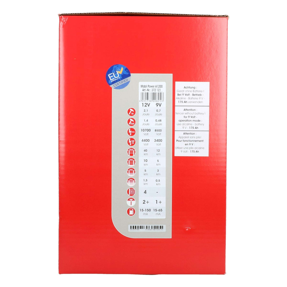 Ako Dispositivo de cerca eléctrica Mobiel Power A1200 1,4 Joule