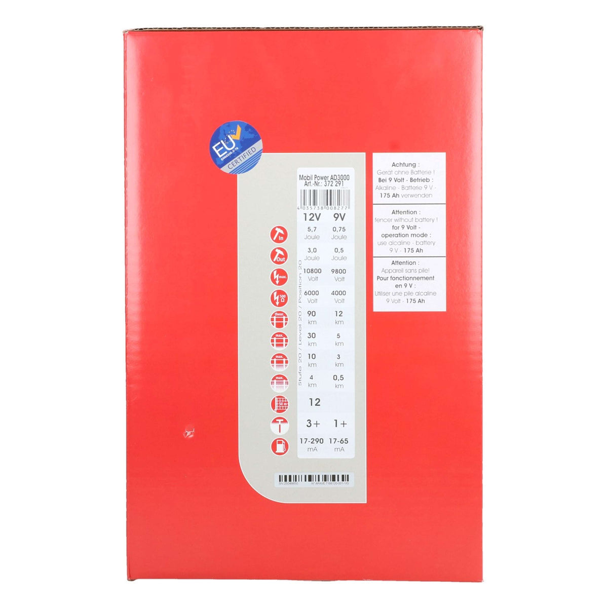 Ako Dispositivo de cerca eléctrica Mobil Power AD3000 3,0 Joule