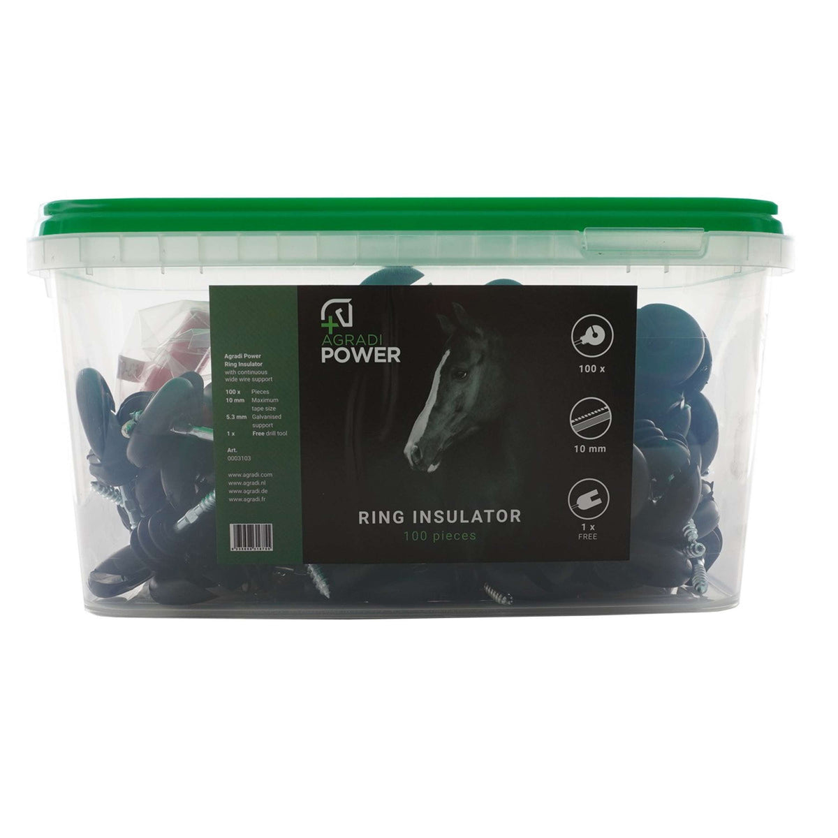 Agradi Power Ringisolatoren en un Cubo Accesorio de Taladro 100 piezas Negro