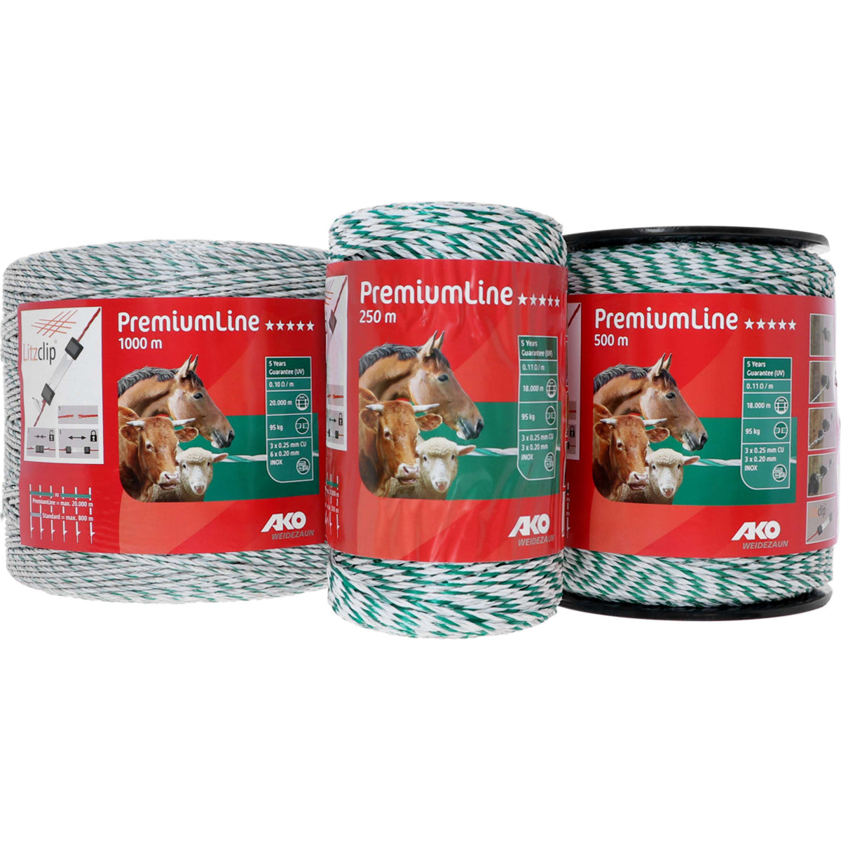 Ako Alambre para Cercas Premiumline Blanco/Verde