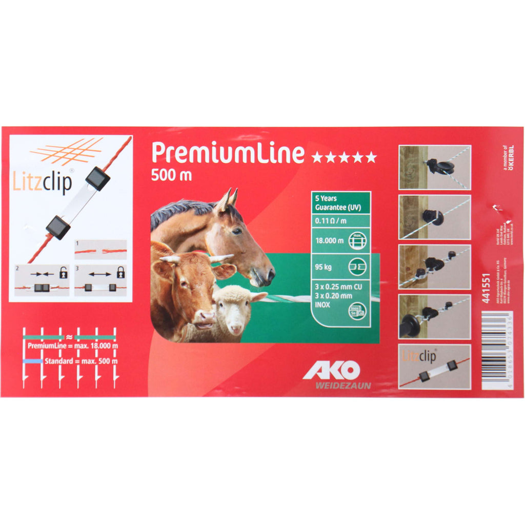 Ako Alambre para Cercas Premiumline Blanco/Verde