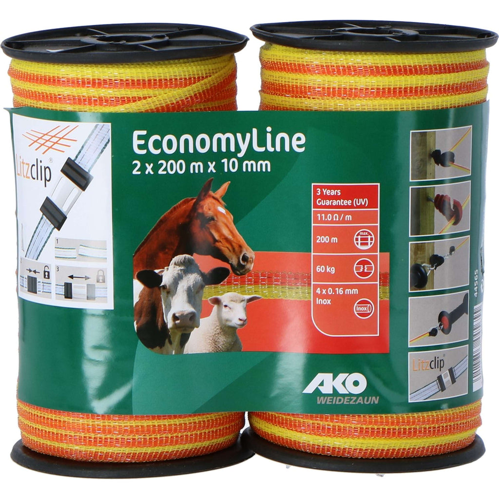 Ako Cinta para Vallas Economyline Paquete Doble 10mm Naranja amarillo