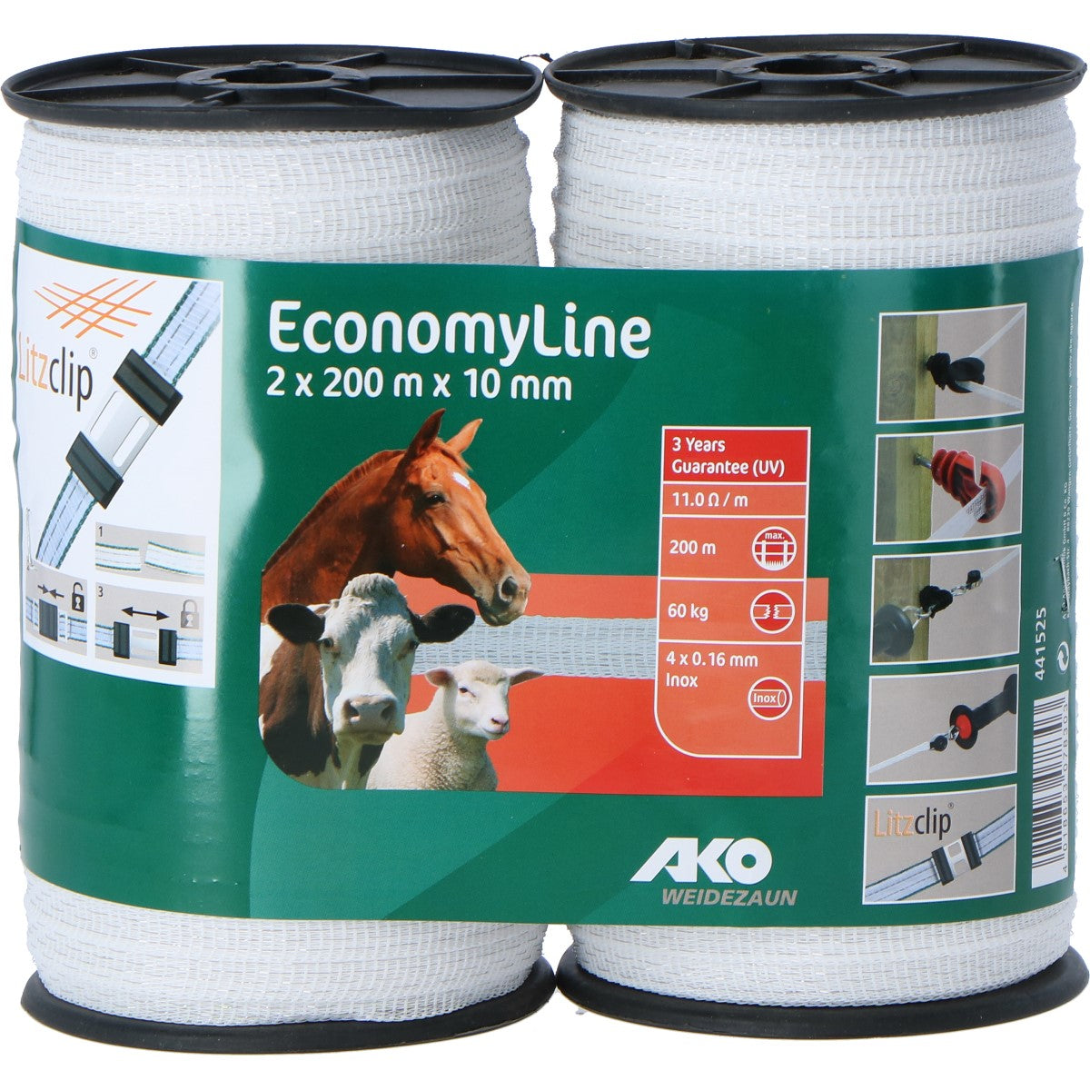 Ako Cinta para Vallas Economyline 10mm Blanco