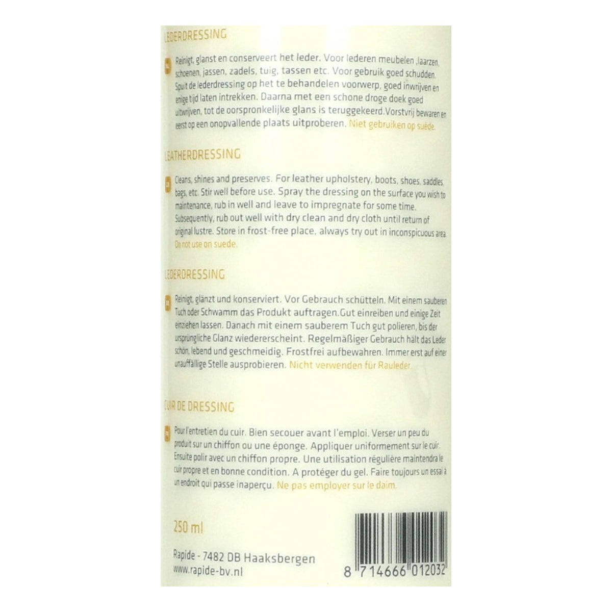 Rapide Acondicionador de Cuero Neutral