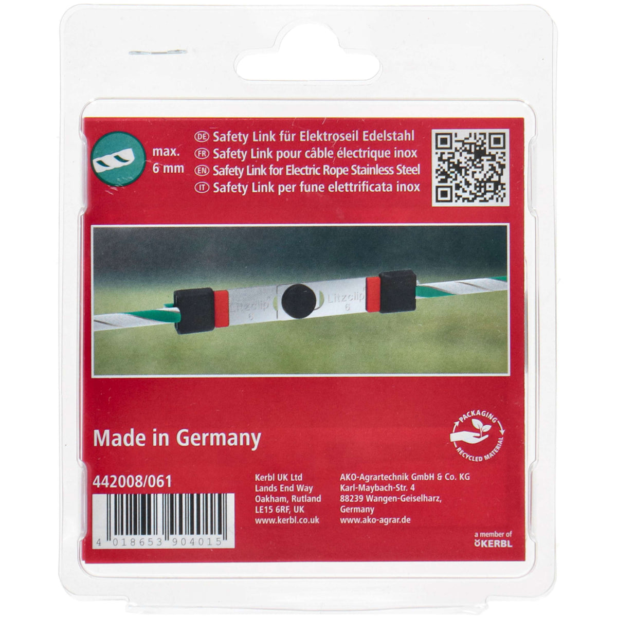 Kerbl Conector de Seguridad Litzclip 6 Unidades