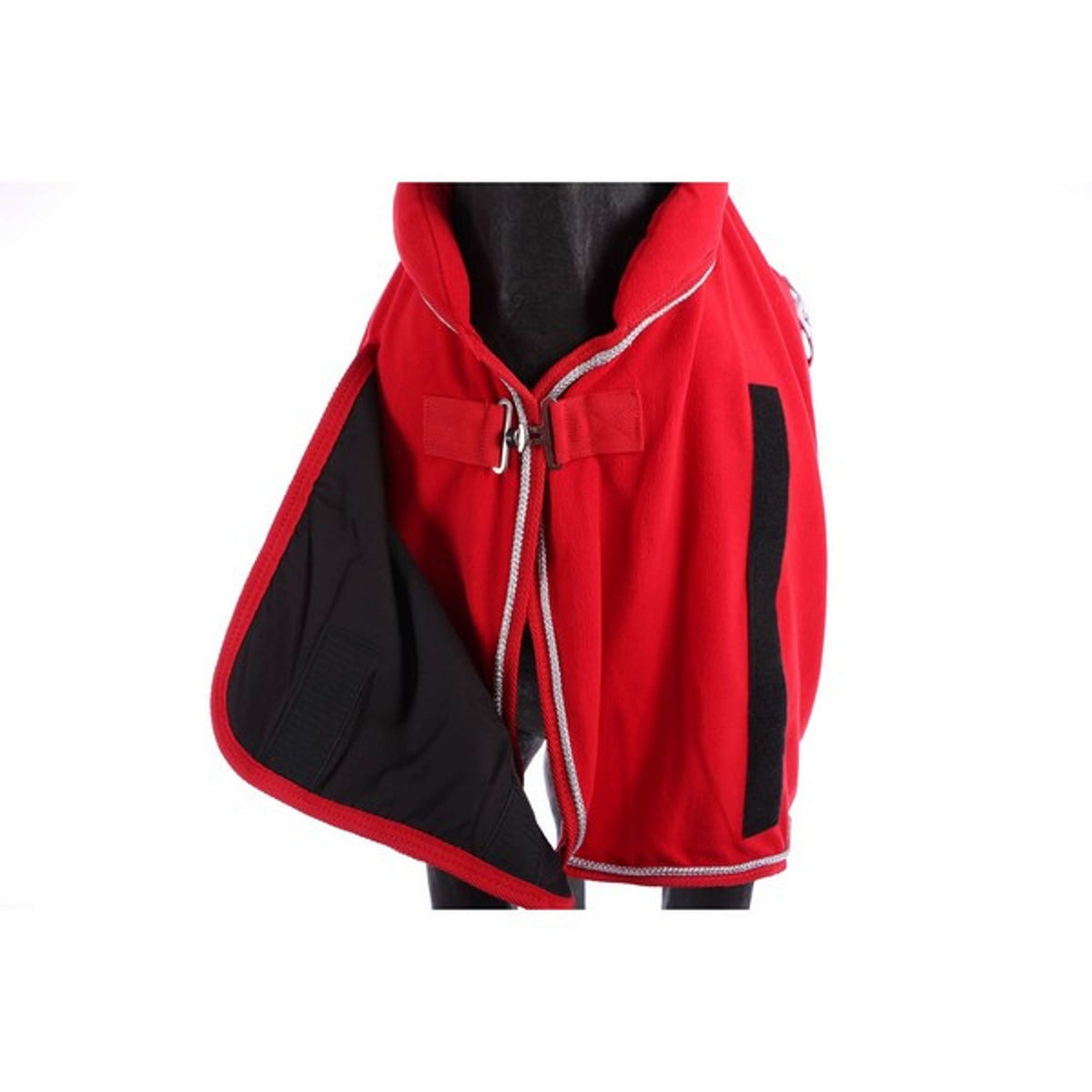 HKM Manta de Forro Polar con Cuello Rojo oscuro