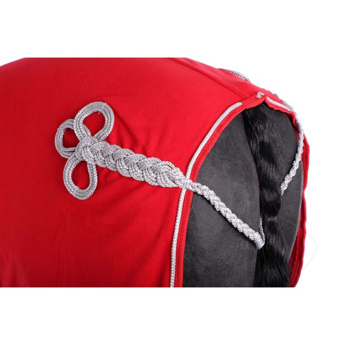 HKM Manta de Forro Polar con Cuello Rojo oscuro