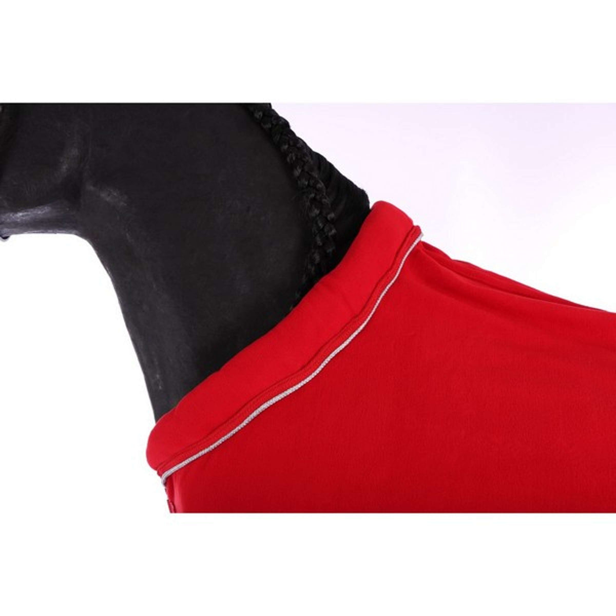 HKM Manta de Forro Polar con Cuello Rojo oscuro