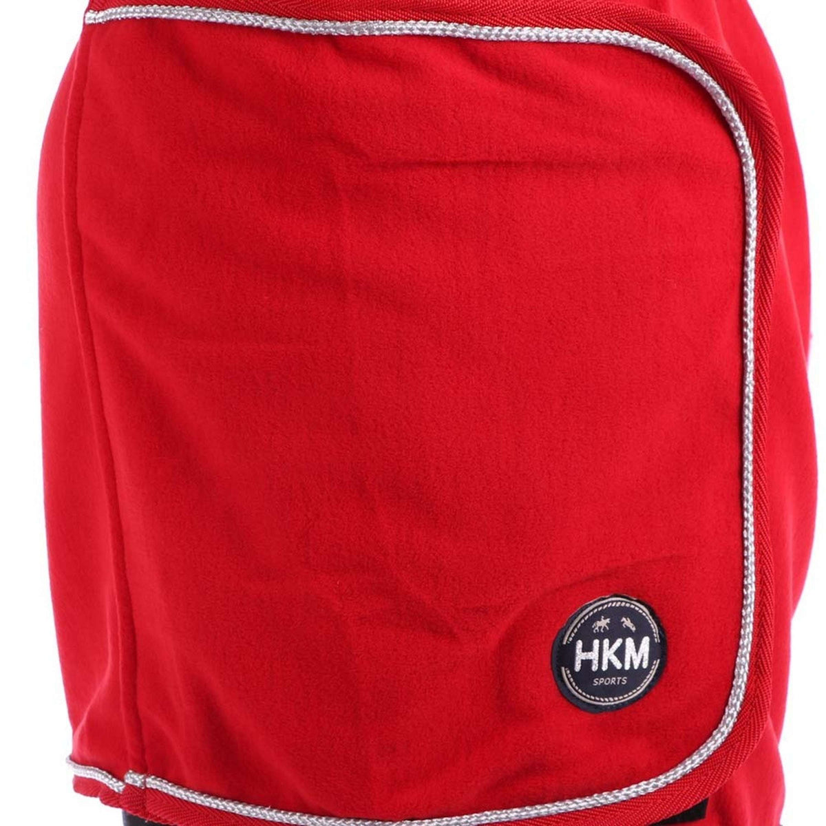 HKM Manta de Forro Polar con Cuello Rojo