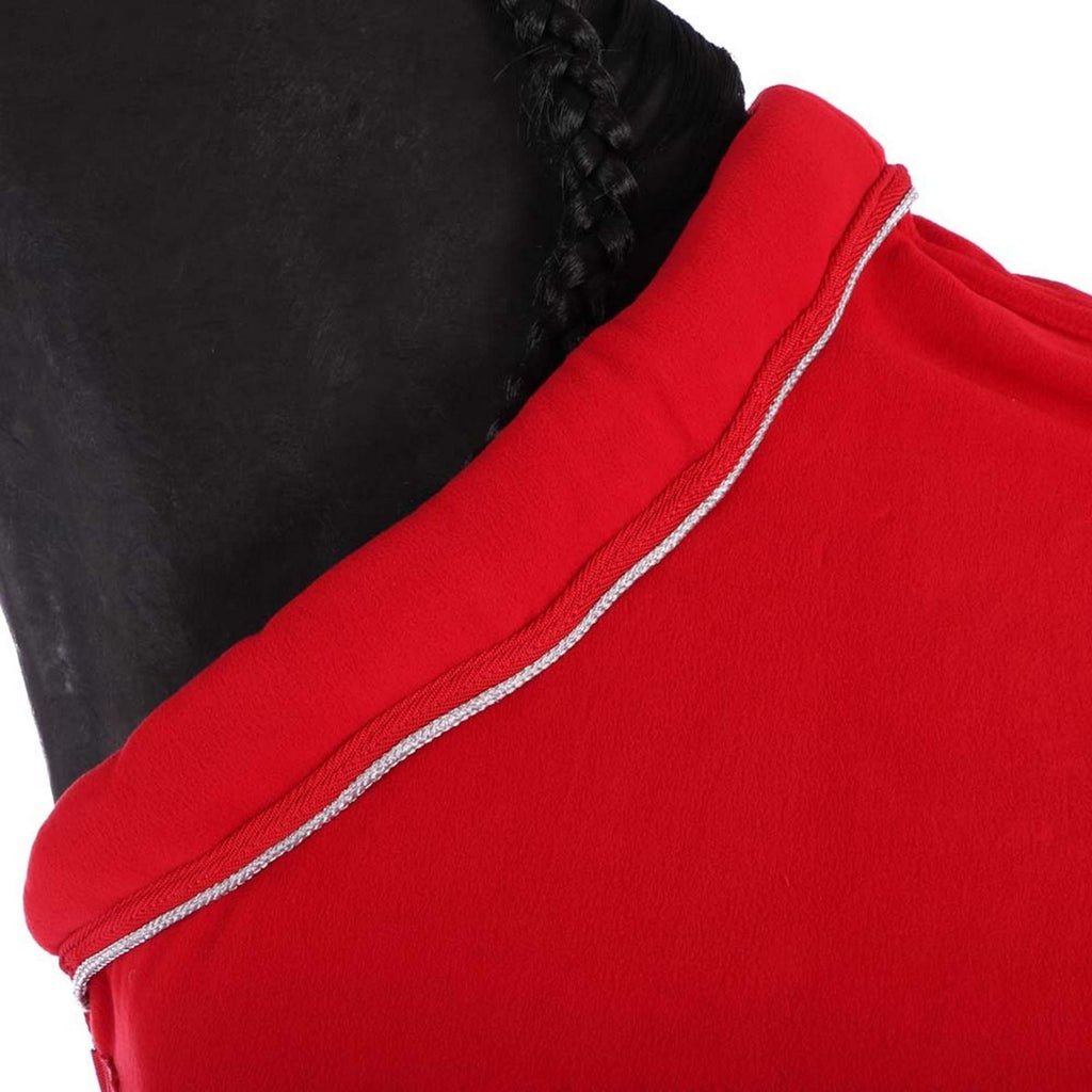 HKM Manta de Forro Polar con Cuello Rojo