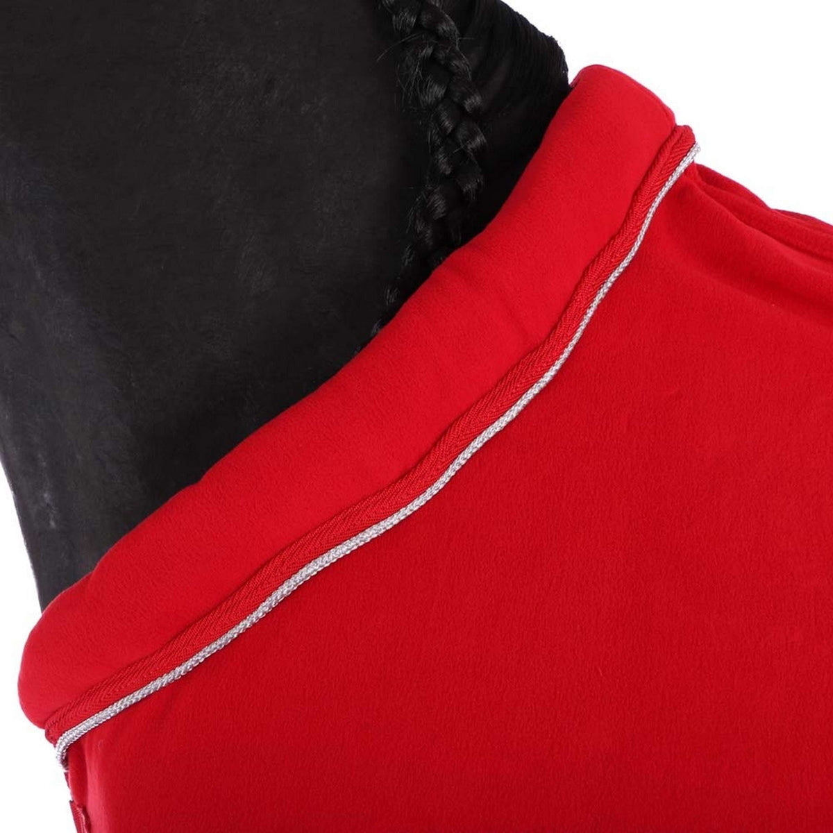 HKM Manta de Forro Polar con Cuello Rojo