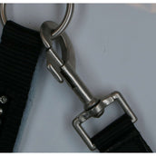 HKM Cabezada + Cuerda Crystal For Spanish: Forro Suave Negro Gris