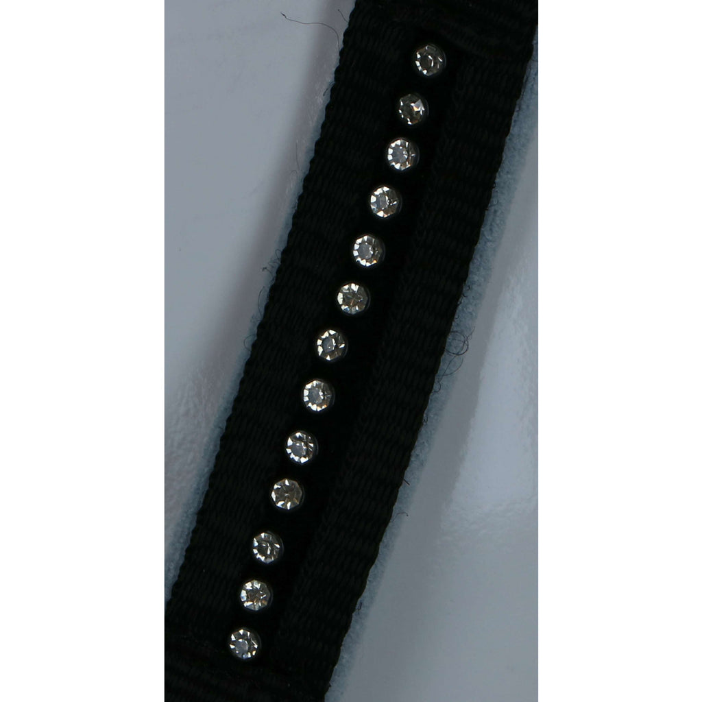 HKM Juego de Cabestro Crystal Forro Suave Negro Gris