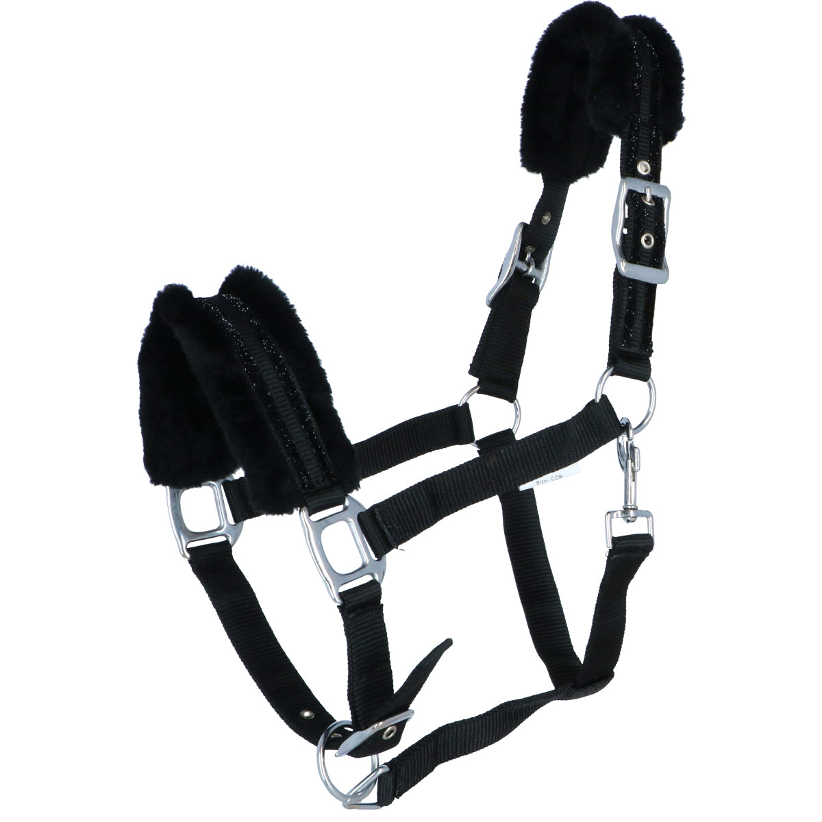 HKM Cabezada Glitter For Spanish (ES): Nylon Forro Polarfleece Negro