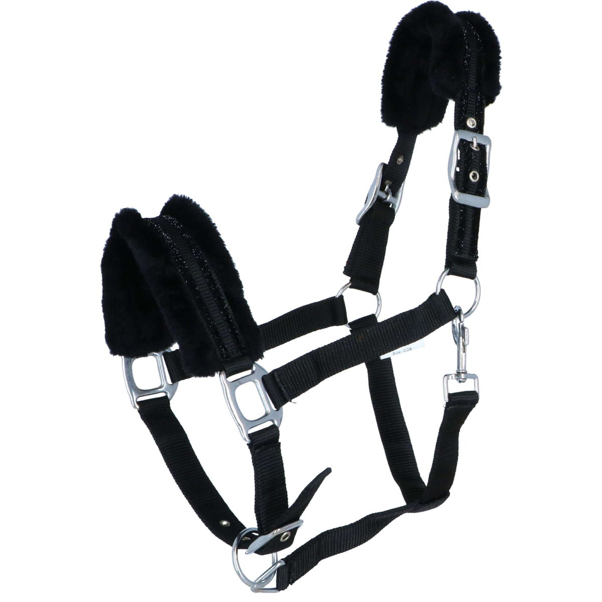 HKM Cabezada Glitter For Spanish (ES): Nylon Forro Polarfleece Negro