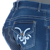 HKM Pantalón de Equitación Pasadena Summer Denim Asiento de Silicona Jeans azul