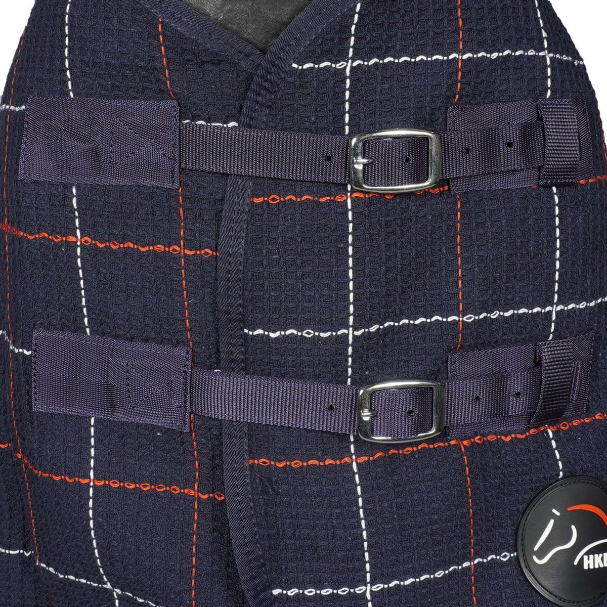 HKM Manta de Establo Apariencia de gofre Azul oscuro