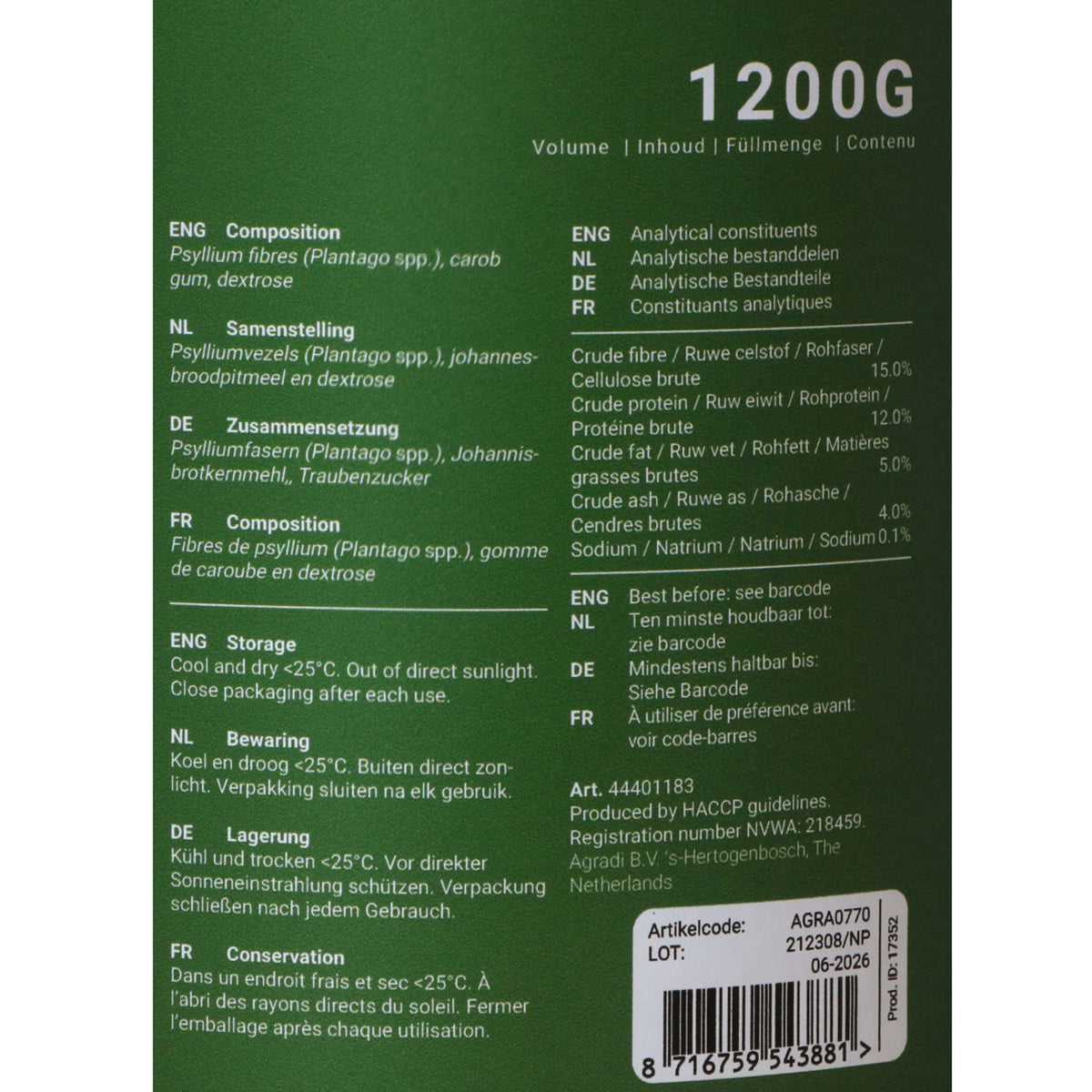 Agradi Health Psyllium Antiarena Plus