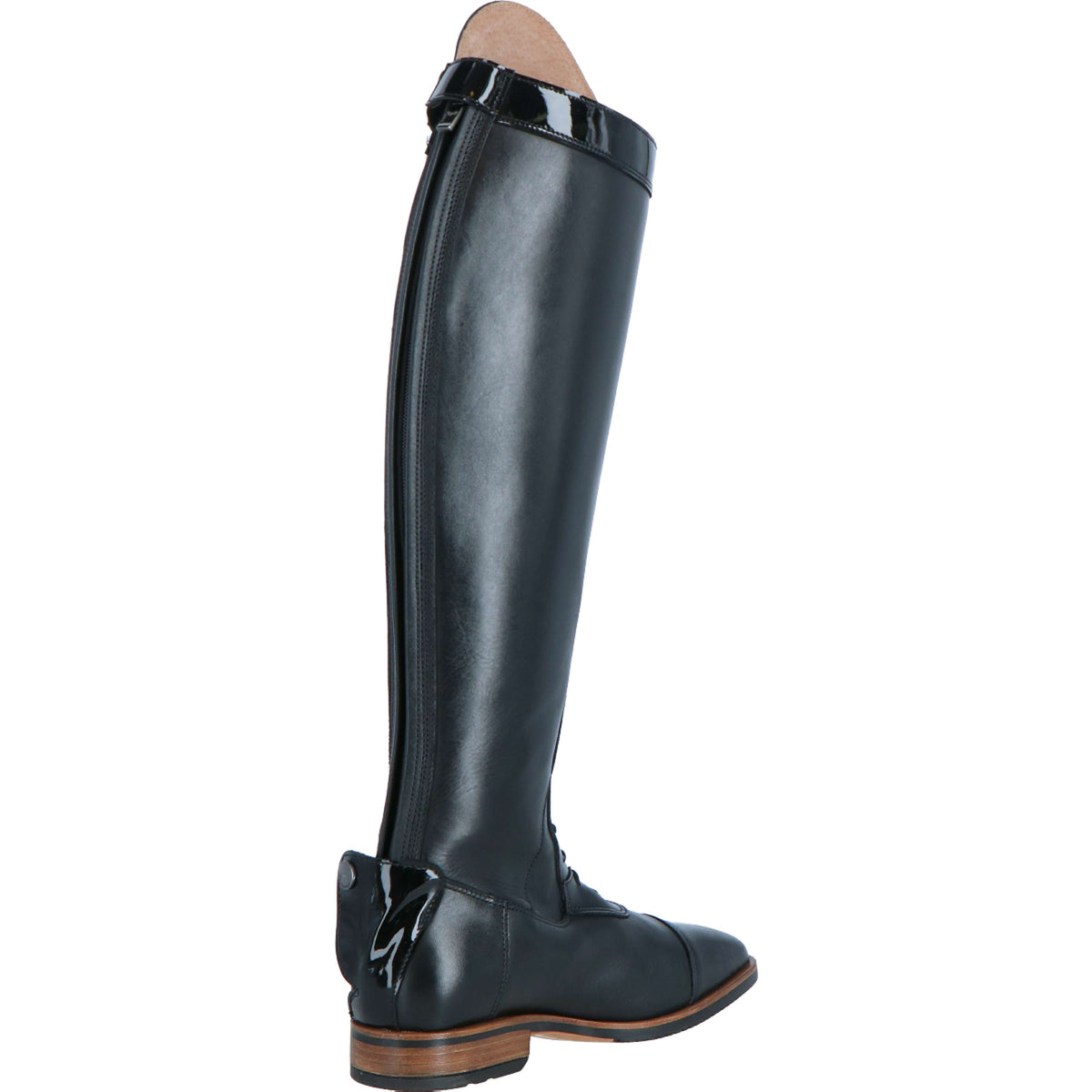 BR Botas de Equitación Venetia con Barniz Eje Ancho Negro