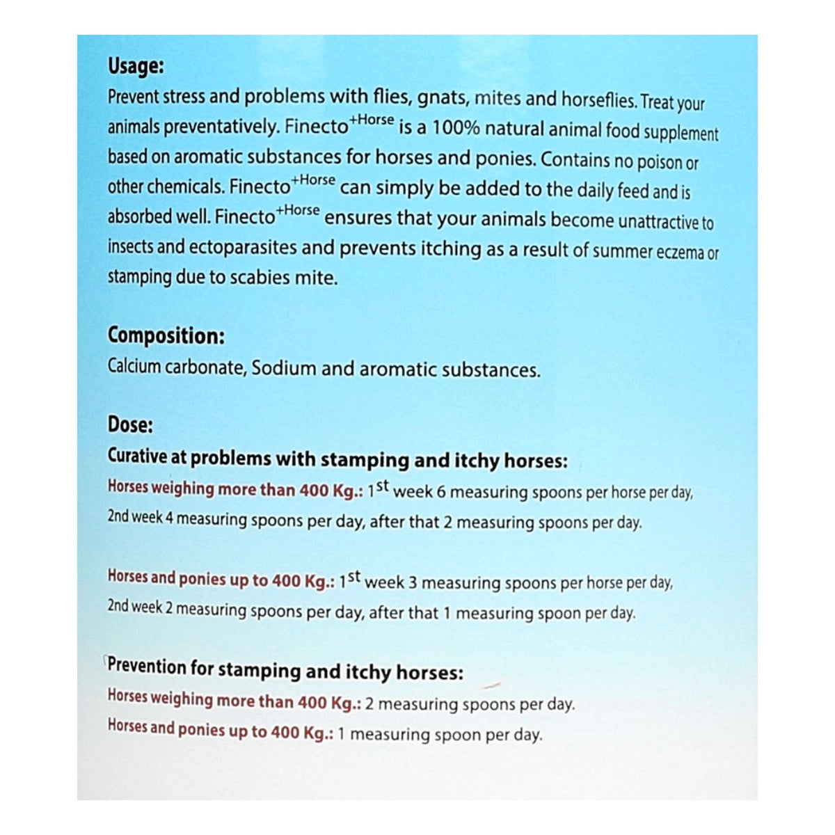 Finecto Producto contra plagas Horse