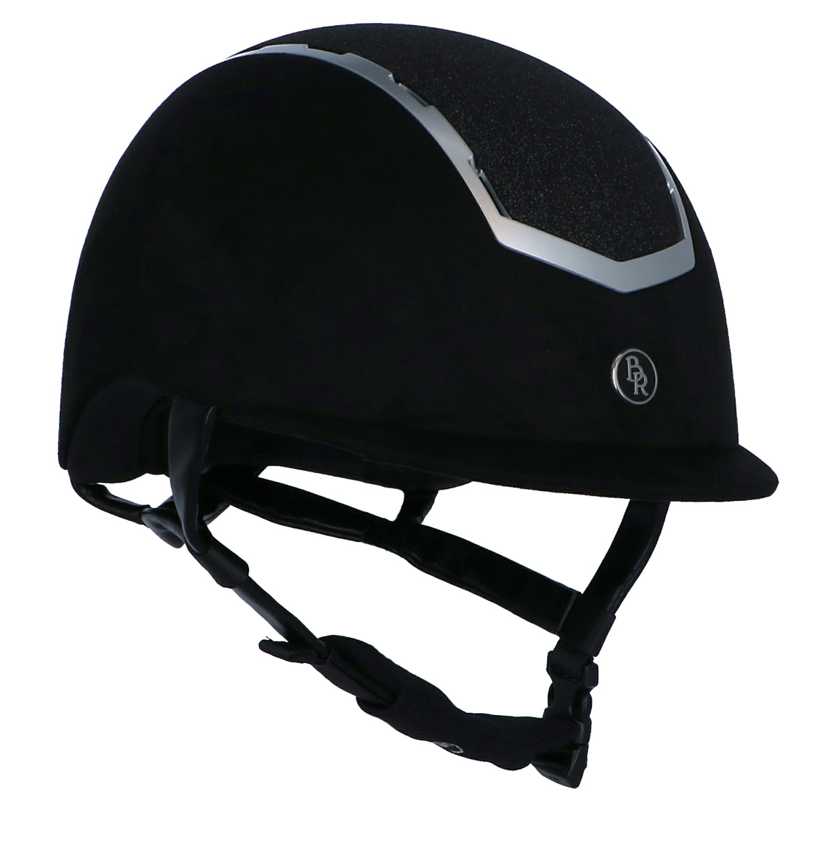 BR Casco de Equitación Sigma Microfibra con Glitter Top VG1 Negro