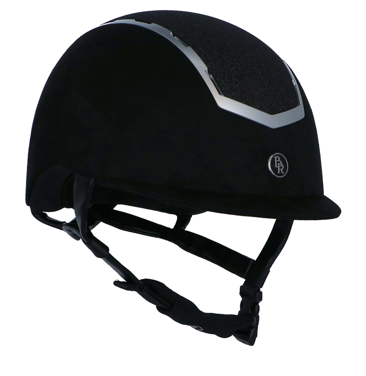 BR Casco de Equitación Sigma Microfibra con Glitter Top VG1 Negro