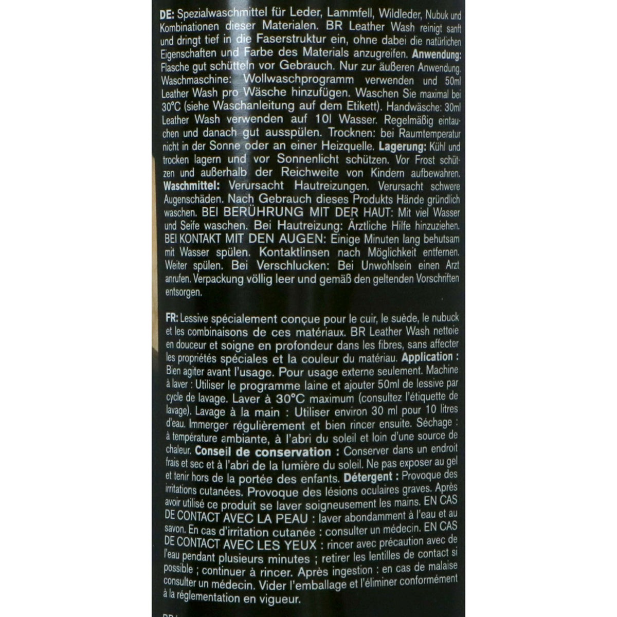 BR Limpiador de Cuero En frasco con tapón dosificador