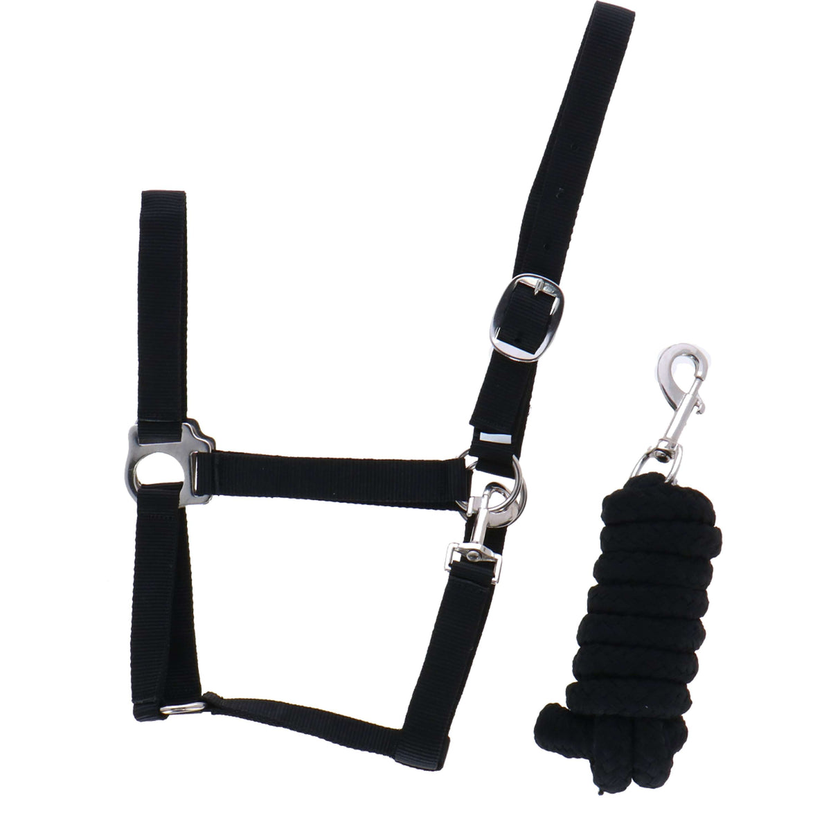 Riding World Juego de Cabestro Club con Cuerda Negro
