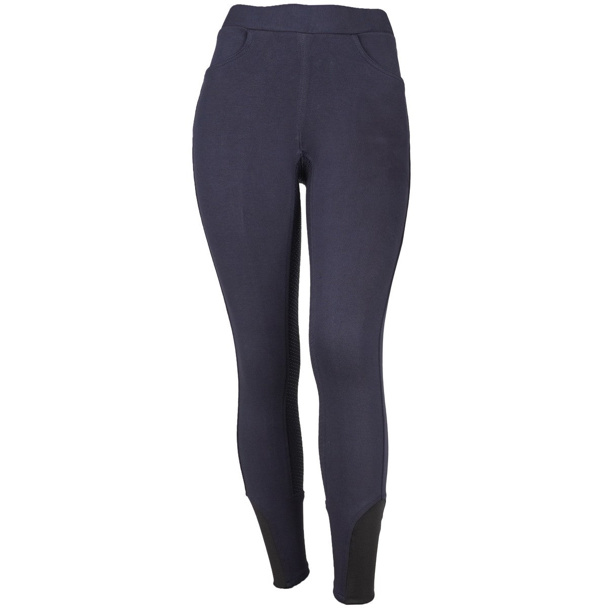 HKM Legging de Equitación Yvi Silicona Asiento Completo Azul oscuro