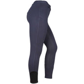 HKM Legging de Equitación Yvi Silicona Asiento Completo Azul oscuro