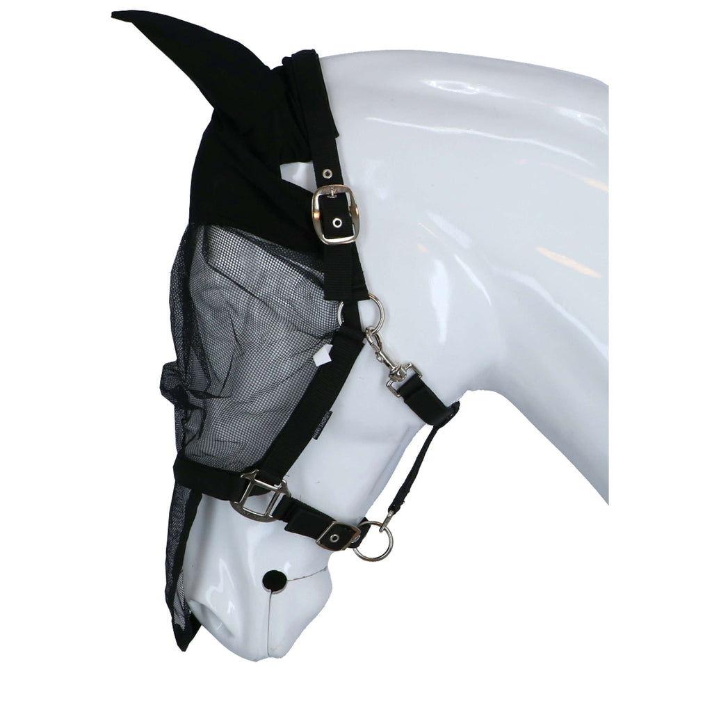 Harry's Horse Cabezada con Máscara Antimoscas con Orejas Negro