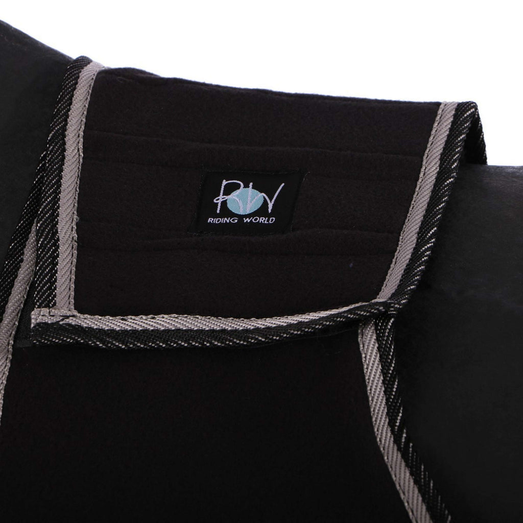 Riding World Manta de ejercicio Fleece Negro Gris