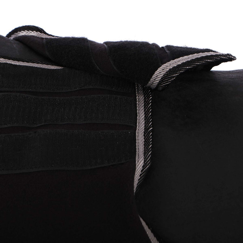 Riding World Manta de ejercicio Fleece Negro Gris