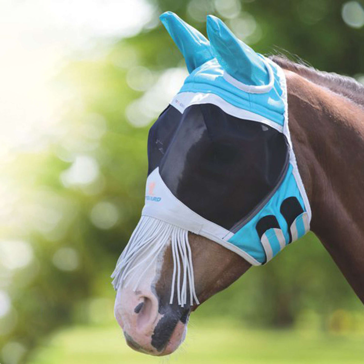 Shires Máscara Antimoscas Con flecos en la nariz Teal
