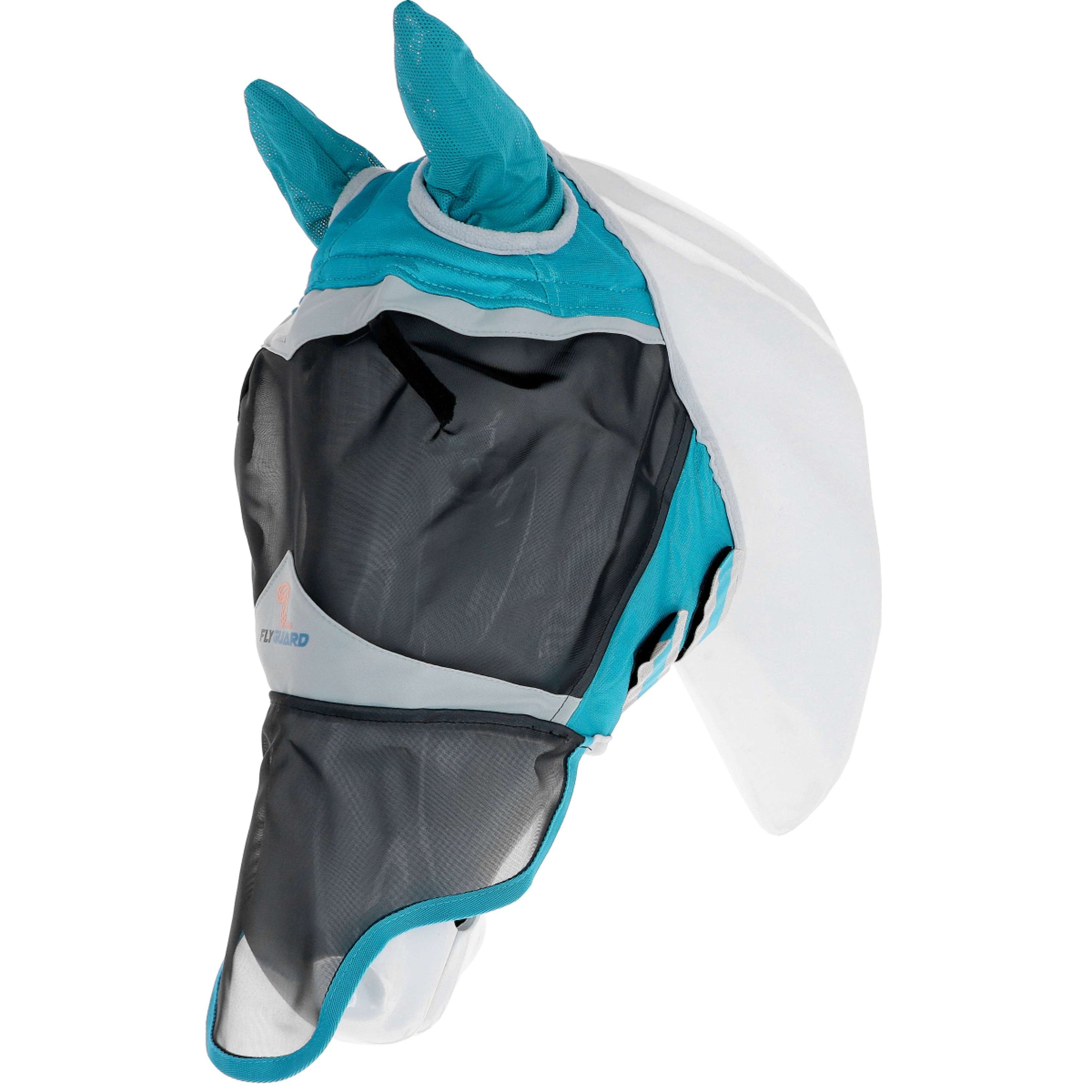 Shires Máscara Antimoscas con Orejas y Nariz Teal