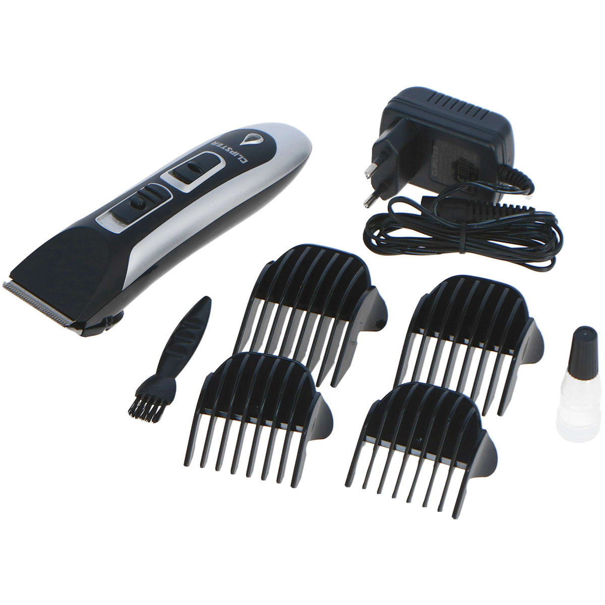 Clipster Cortapelos a Batería Plata/Negro